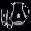 Belfast Crystalline Pitcher w/ 2 Hiball Glasses